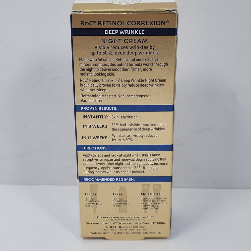 RoC Retinol Correxion Deep Wrinkle Night Cream 1.0 Fl Oz NIB - Picture 2 of 5